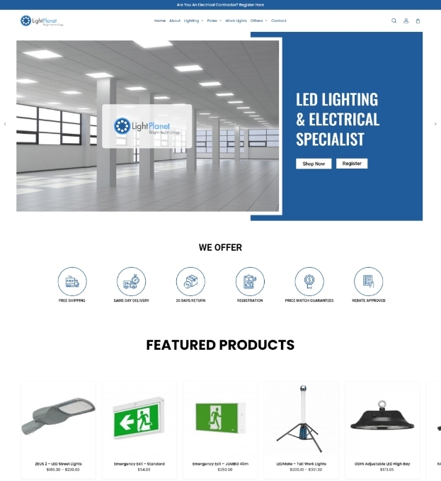 Light Planet web design