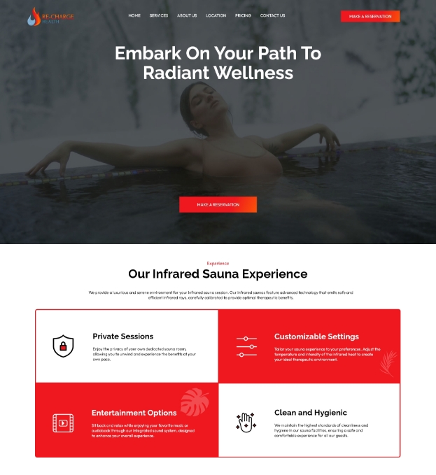 Recharge Health web design