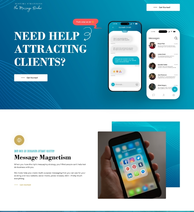 The Message Broker web design